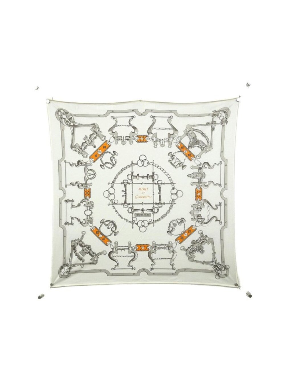 Hermes Mors Et Gourmettes Smooth Carre Scarf